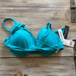 La Blanca Women's Turquoise bikini top sz 12 NWT